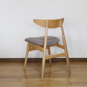 ダイニングチェア　食卓椅子　1脚　NA色　ナチュラル　撥水加工ファブリック　アッシュ無垢材　オーク突板曲木合板