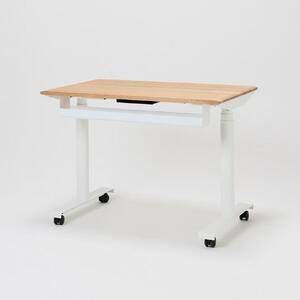 【シェルフL・キャビネットセット】サイズオーダー可 電動昇降 学習机 プレディデスク オーク