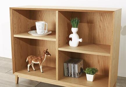 大川家具 レフライン 90cm シェルフ 本棚 天然木オーク(ナラ)