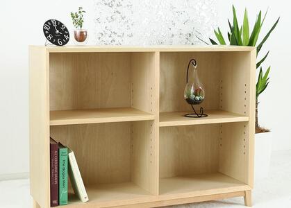 大川家具 レフライン 90cm シェルフ 本棚 天然木サクラ(バーチ)