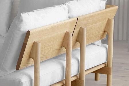 【開梱設置】高野木工 モレーンソファ 2人掛け ウォルナット 生地:CHART3 アッシュグレー【10年保証】