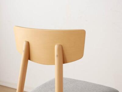 ダイニングチェア ハーフムーン 肘無 【ラバー・アッシュ無垢】<カラー選択可>