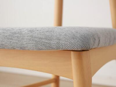 ダイニングチェア ハーフムーン 肘無 【ラバー・アッシュ無垢】<カラー選択可>