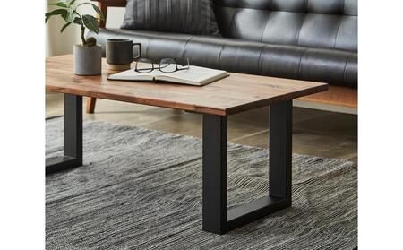 【20台限定販売】【大川家具】無垢材 センターテーブル 食卓テーブル ローテーブル リビングテーブル 幅1000 ウォールナット 天然木 国産 日本製 鉄脚 完成品 組み立て不要 高級感 インダストリアル