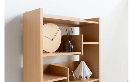 RIDE ライド 75シェルフ ライトブラウン 幅75 高さ182 さまざまなサイズの本を収納できる段違い棚