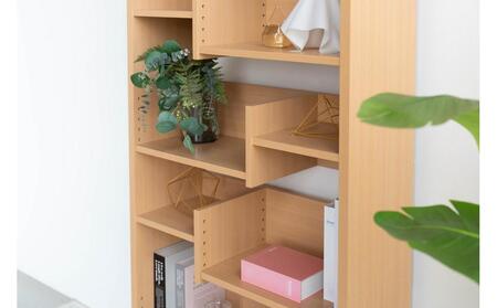 RIDE ライド 75シェルフ ライトブラウン 幅75 高さ182 さまざまなサイズの本を収納できる段違い棚