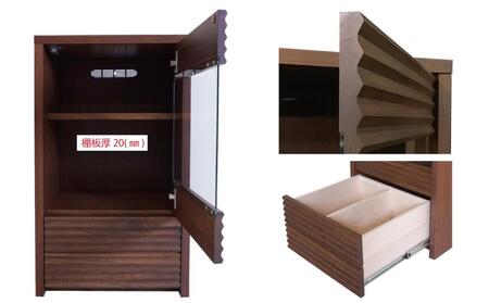 無垢リビング家具コリーナ(キャビネット)48cm L/R【6色】