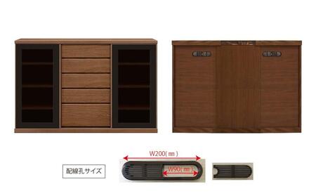 天然木リビング家具アレーグリ(サイドボード)160cm H96【6色】