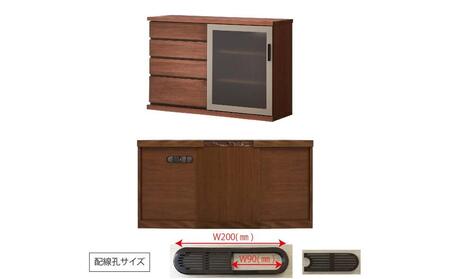 天然木リビング家具アーザ(サイドボード)120cm H80【6色】