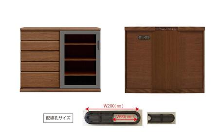 天然木リビング家具アーザ(サイドボード)130cm H96【6色】