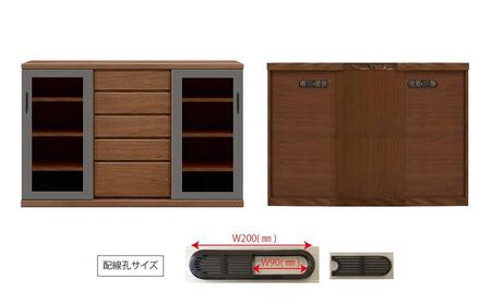 天然木リビング家具アーザ(サイドボード)160cm H96【6色】