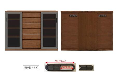 天然木リビング家具アーザ(サイドボード)160cm H112【6色】