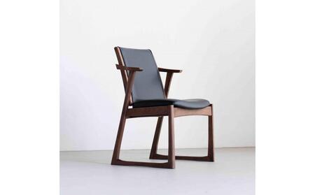 ハーフアームチェア ギル ウォールナット ちょい肘 ラウンジチェア レザー 北欧 大川市