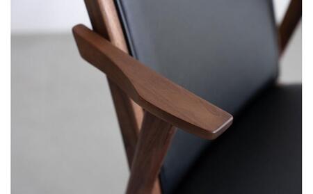 ハーフアームチェア ギル ウォールナット ちょい肘 ラウンジチェア レザー 北欧 大川市