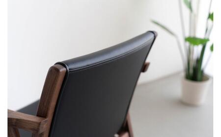 ハーフアームチェア ギル ウォールナット ちょい肘 ラウンジチェア レザー 北欧 大川市