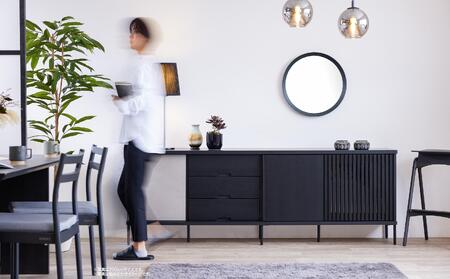 AGUERO アゲロ 160cm サイドボード <オークブラック> 【モーブル】【大川家具】