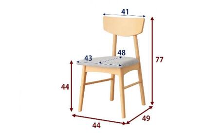 ダイニングチェア ハーフムーン 肘無【ラバー・ウォールナット無垢】<カラー選択可>