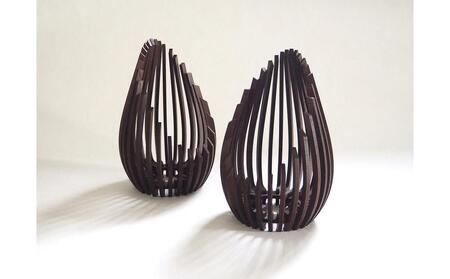 LED キャンドルホルダー 木製 レーザー加工雑貨 ウォールナット インテリア雑貨 キャンドルホルダー001 2個セット