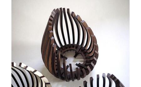 LED キャンドルホルダー 木製 レーザー加工雑貨 ウォールナット インテリア雑貨 キャンドルホルダー001 2個セット