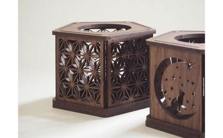 LED キャンドルホルダー 木製 レーザー加工雑貨 ウォールナット インテリア雑貨 キャンドルホルダー002 3個セット