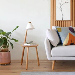 【10年保証】メリッジャーレ照明付きサイドテーブル ホワイトオーク