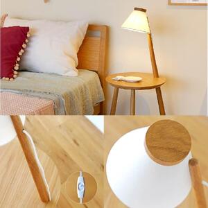 【10年保証】メリッジャーレ照明付きサイドテーブル ホワイトオーク