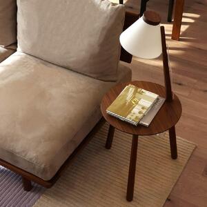 【10年保証】メリッジャーレ照明付きサイドテーブル ウォルナット材