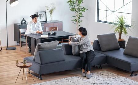 【本体取替カバー(同色)セット】 リバティ2 ソファ 180cm 3人掛け ダークグレー【モーブル】【大川家具】