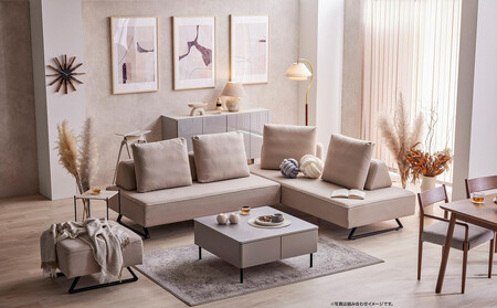 【本体取替カバー(同色)セット】 ミゲル ソファ 180cm 3人掛け スモークアイボリー【モーブル】【大川家具】