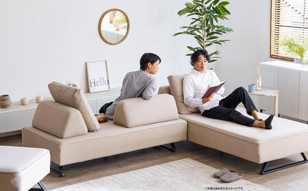 【本体取替カバー(同色)セット】 ミゲル ソファ 160cm 3人掛け スモークアイボリー【モーブル】【大川家具】