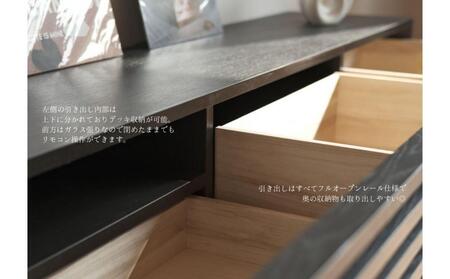 大川家具 幅153cm テレビボード 黒 -cresson-クレソン