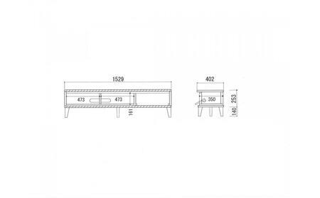 大川家具 幅153cm テレビボード ウォールナット -leo-レオ