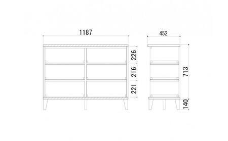 大川家具 幅120cm 3段 チェスト ウォールナット -leo-レオ