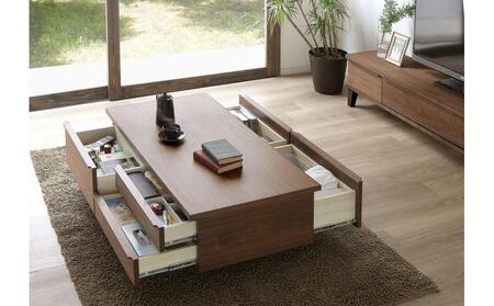 大川家具 幅120cm センターテーブル ウォールナット -leo-レオ