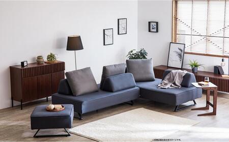 【本体取替カバー(同色)セット】 リバティ2 スツール 65cm ダークグレー【モーブル】【大川家具】