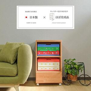 キャスター付き ワゴン 木製 収納棚 大川家具 国産 電話台 完成品 会縁 ブラウン 【 収納棚 チェスト 薄型 ファックス台 ラック リビング収納 サイドワゴン 収納 日本製 プリンター台 キャビネット サイドテーブル