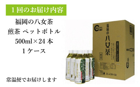 【全3回毎月定期便】八女茶 煎茶ペットボトル 500ml×24本　