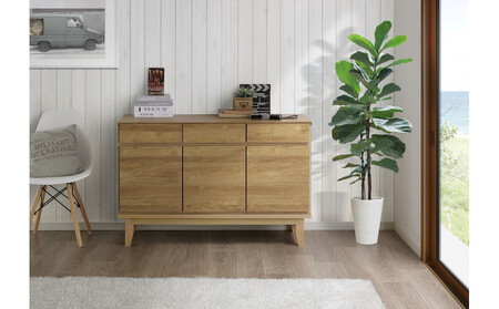 【ウォールナット】大川家具 幅120cm サイドボード -ramsey-ラムジー