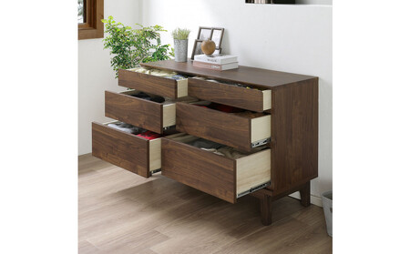 【レッドオーク】大川家具 幅120cm 3段 チェスト -ramsey-ラムジー