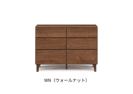 【ウォールナット】大川家具 幅120cm 3段 チェスト -gold-ゴールド