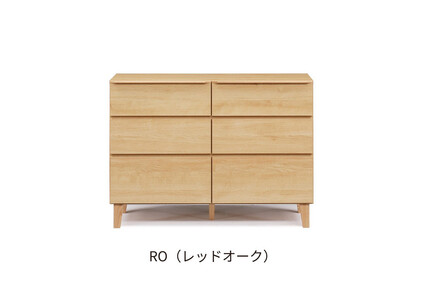 【レッドオーク】大川家具 幅120cm 3段 チェスト -gold-ゴールド