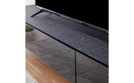 テレビボード 幅220cm ローボード テレビ台 リスボン グラスブラック