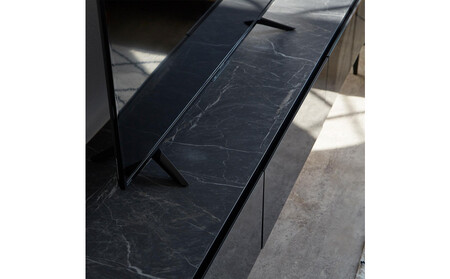 テレビボード 幅200cm ローボード テレビ台 リスボン グラスブラック×マーブルブラック 【モーブル】【大川家具】