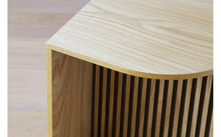 【開梱設置】高野木工 リブシリーズ H40サイドテーブル オーク【10年保証】