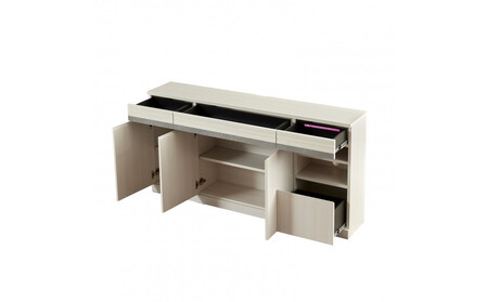 サイドボード 160cm シーン オークホワイト 【モーブル/大川家具】