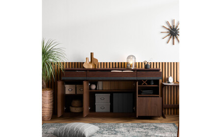 サイドボード 160cm シーン オークブラウン 【モーブル/大川家具】