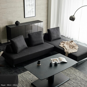 ミゲル ソファ 180cm 3人掛け チャコールブラック【モーブル】【大川家具】