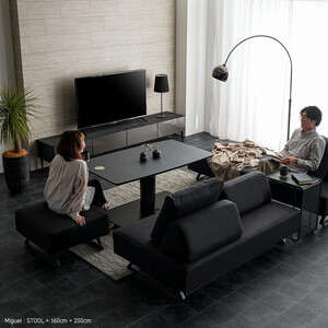 ミゲル スツール 65cm チャコールブラック【モーブル】【大川家具】