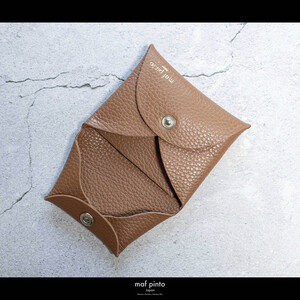 maf pinto (マフ ピント) ミニ財布 コンパクト ウォレット 小型 小銭入れ カードケース レザー 本革 61キャラメル