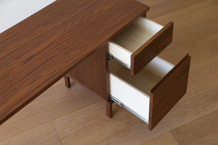 【開梱設置】高野木工 プレーンデスク SET9 ウォルナット(W150×D45cm)【10年保証】